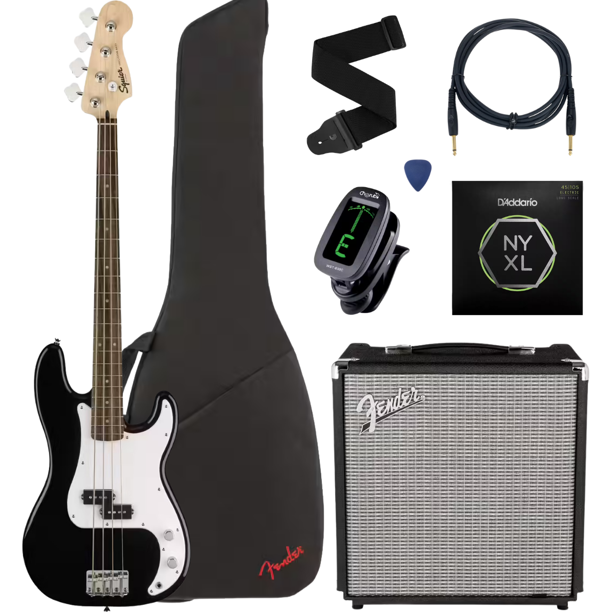 Pack découverte – Basse électrique Squier by Fender – Squier Sonic Precision Bass Black